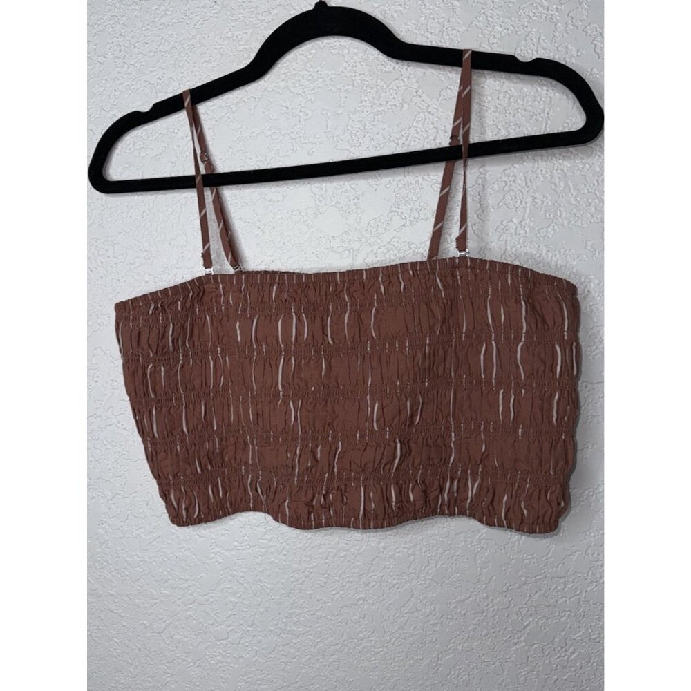 Smocked Crop Top Target Brand A New Day Clay And White Colors Size XL Y - Picture 2 of 7